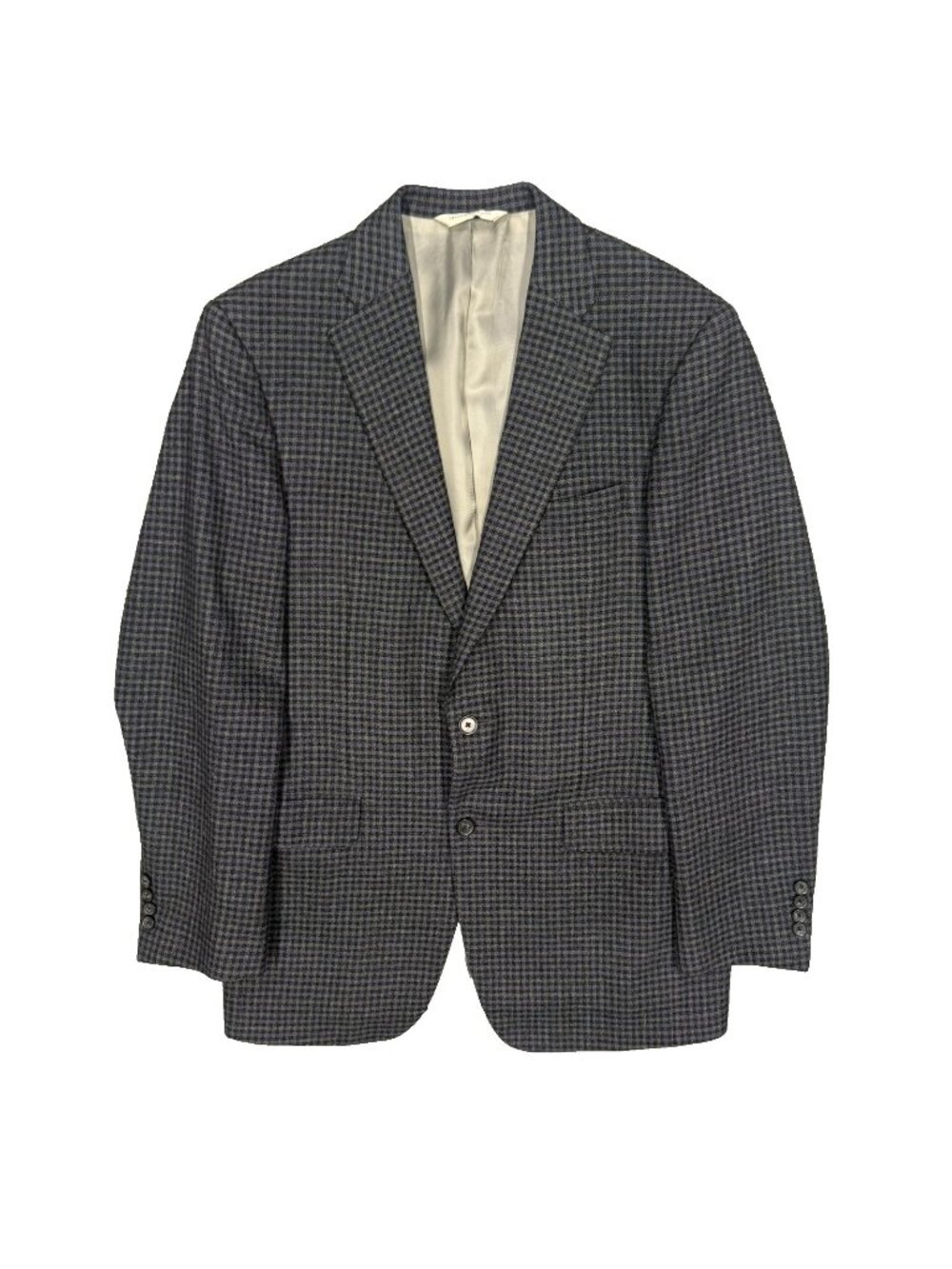 Samuelsohn Blazer Check Wool Sport Coat Canada Grey / Blue 40R